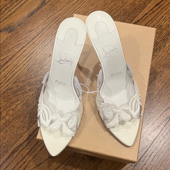 Authentic NIB Christian Louboutin Apostropha Petunia 80 Mules - Picture 4 of 9